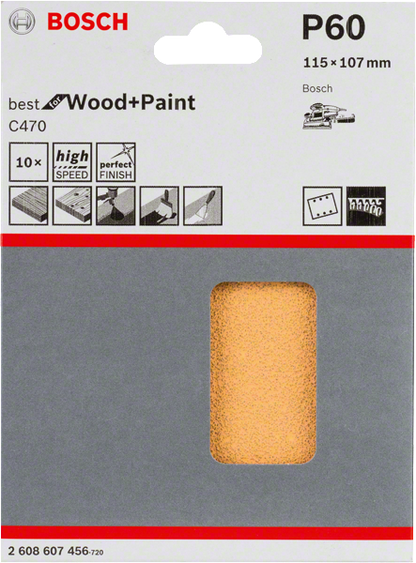Bosch Professional Schleifblatt BfWP,115x107mm,K60 (2608607456)