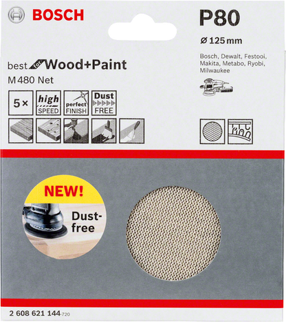 Bosch Professional Netzschleifscheibe M480,125mm,K80,5x (2608621144)