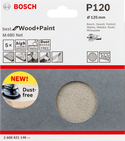 Bosch Professional Netzschleifscheibe M480,125mm,K120,5x (2608621146)
