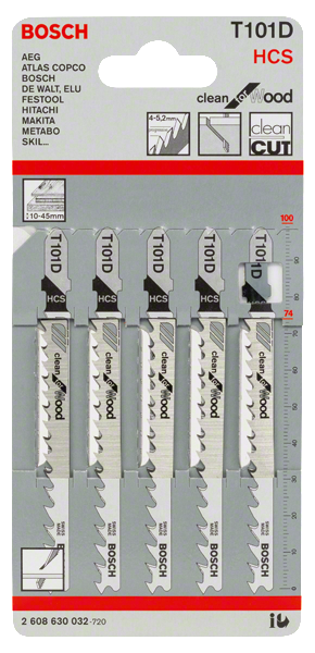 Bosch Professional 5 Stichsägeblätter T 101 D (2608630032)