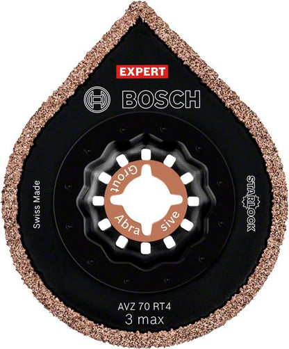 Bosch Professional Expert 3 max AVZ 70 RT4 Platte zum Entfernen von Fugen für Multifunktionswerkzeuge, 70 mm, 10 Stück (2608900042)