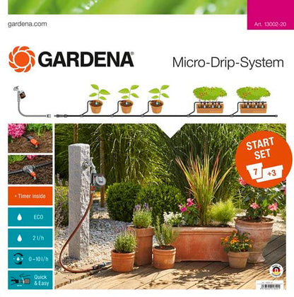 Gardena Micro-Drip-System Start-Set Pflanztöpfe M automatic (13002-20)
