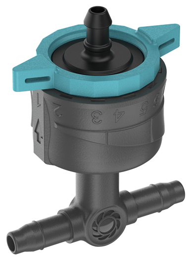 Gardena Micro-Drip-System Regulierbarer Reihentropfer 1-8 l/h, druckregulierend - Inhalt: 5 Reihentropfer, 1 Verschlusskappe (13314-20)