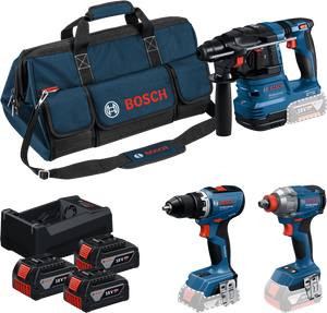 Bosch Professional 18V Profi-Set (GSR,GDX,GBH,3xGBA,GAL; C) (0615A50093)