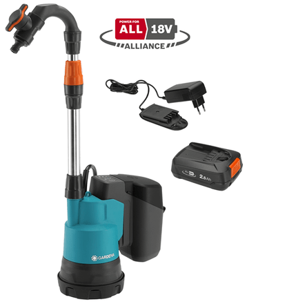 Gardena Akku-Regenfasspumpe 2000/2 18V P4A Ready-To-Use Set (14602-61)
